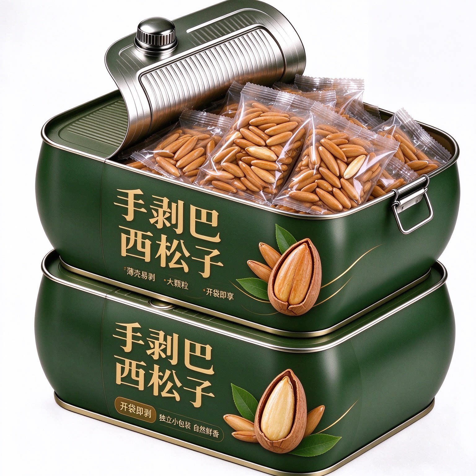 巴西松子特大颗粒手剥松子新炒特产级孕妇零食独立包装阿富汗坚果
