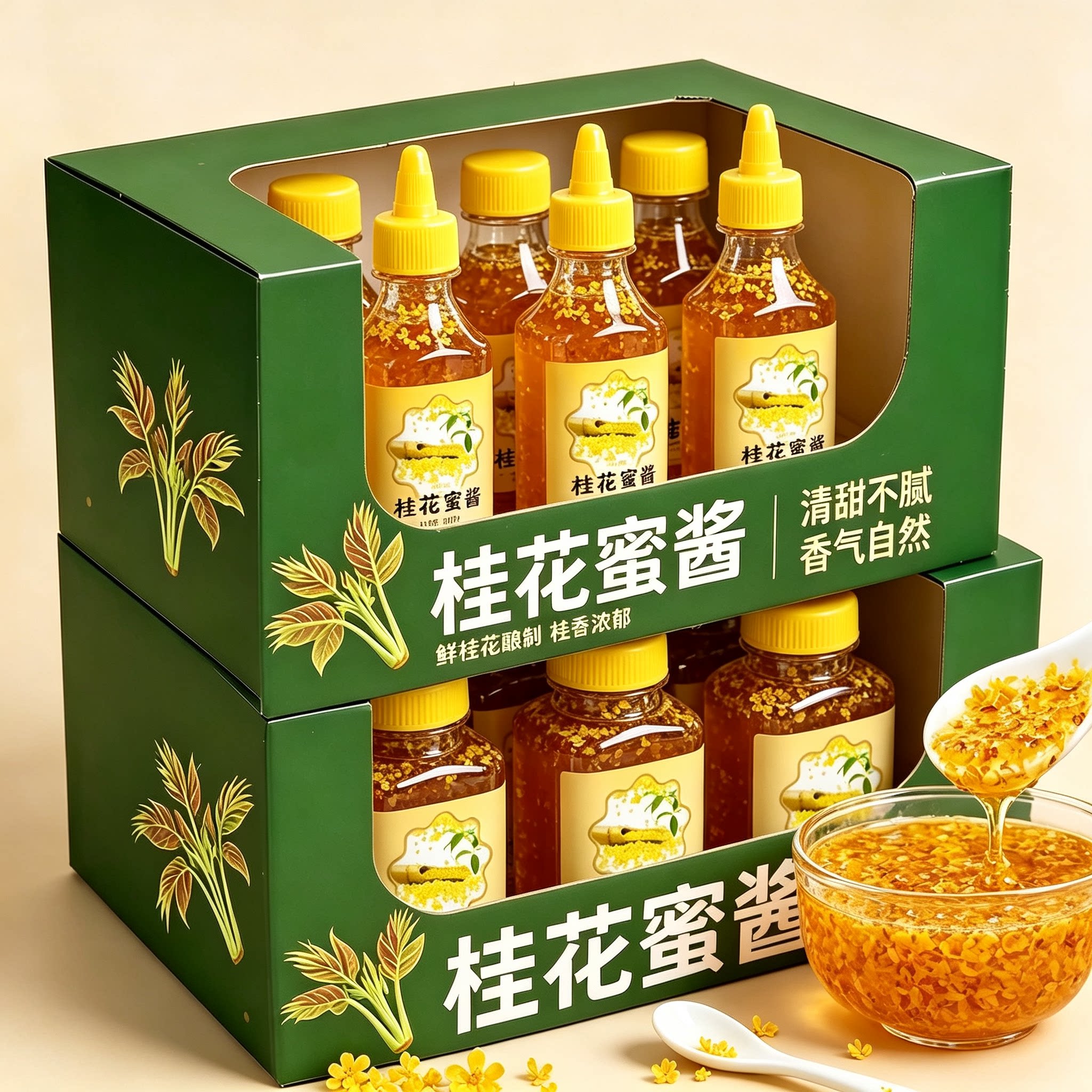 正宗桂花蜜酱0添加官方旗舰店商用桂花蜜糖浆果酱咖啡蜂蜜茉莉糖图片