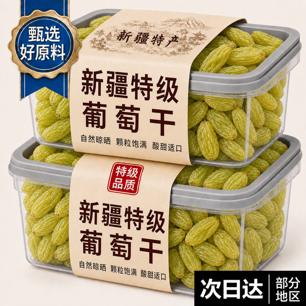 葡萄干新疆特级超大官方旗舰店新疆吐鲁番特产免洗葡萄干商用批发