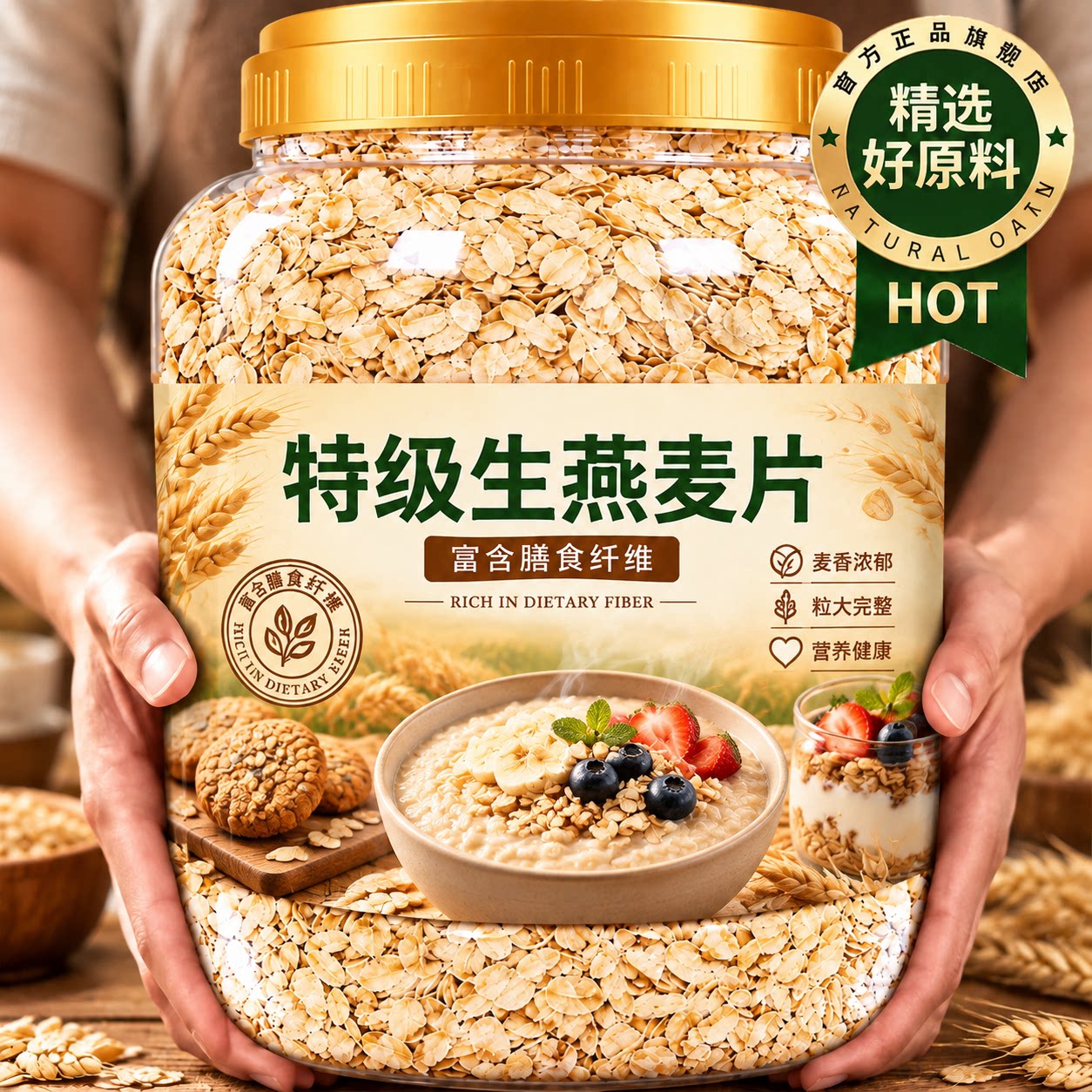 东北原生燕麦片需煮熟纯麦片农家去皮燕麦仁散装粗粮早餐燕麦粥