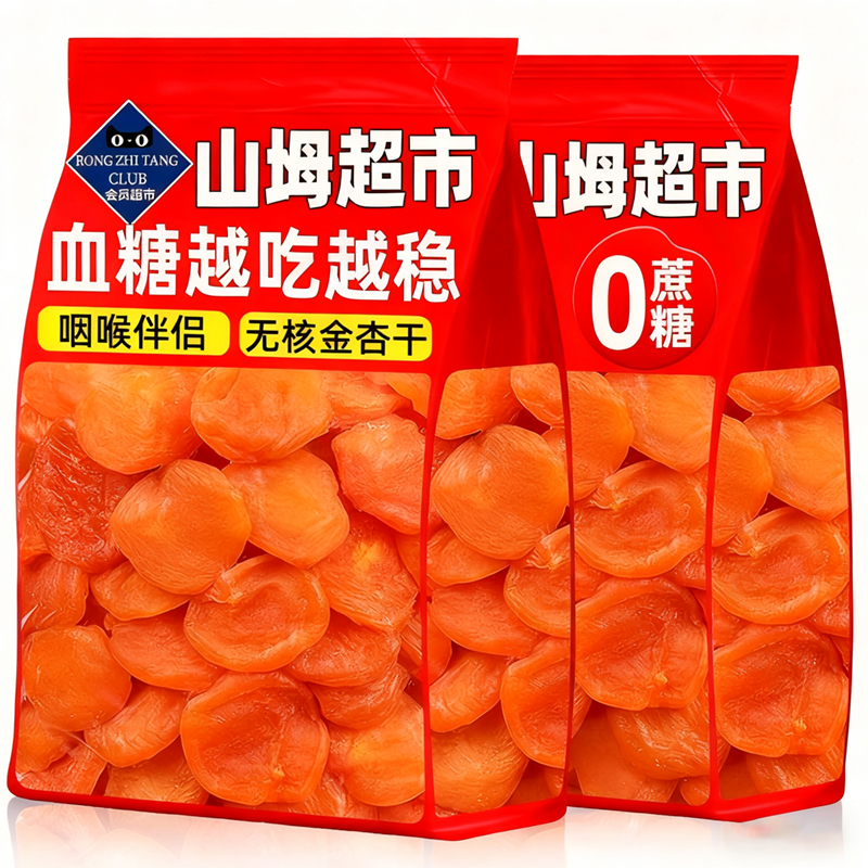 央妈推荐正宗新疆无核金杏干无添加天然金杏干下血糖官方旗舰店