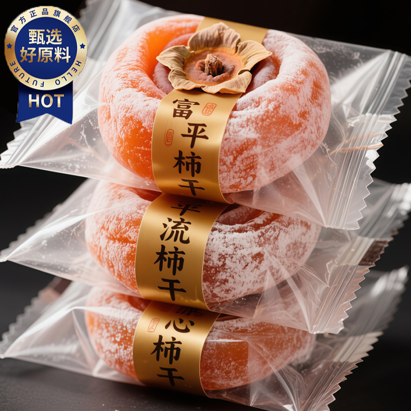 特级富平柿饼官方旗舰店严选老式霜降流心园柿饼农家整箱独立包装