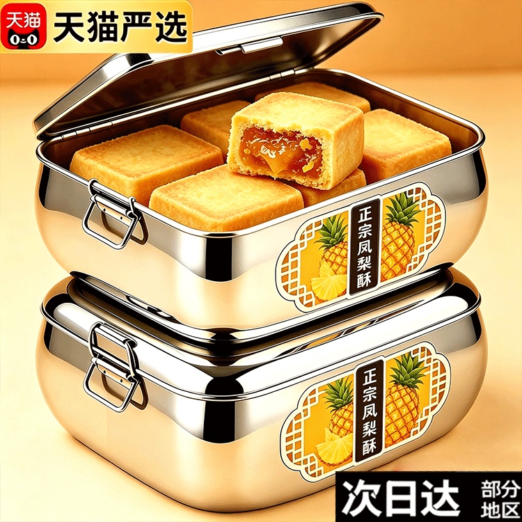台湾凤梨酥官方旗舰店正品铁盒子装无糖纯手工正宗传统糕点特产