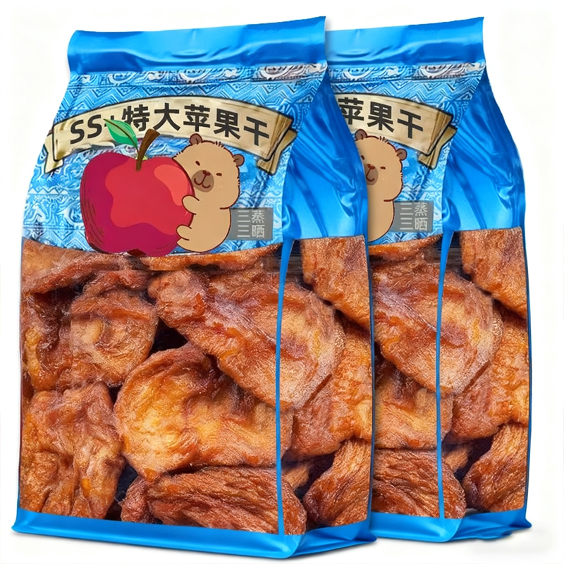 山坶三蒸三晒倒蒸苹果干无添加糖厚切烟台特产果脯蜜饯官方旗舰店