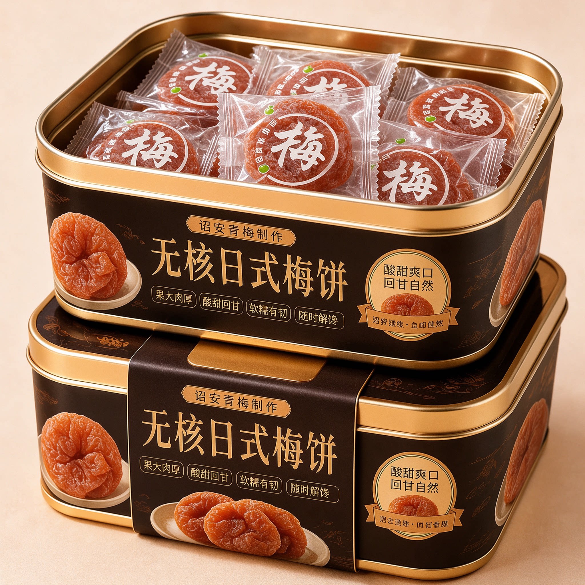 日式梅饼官方旗舰店蜂蜜无核梅饼蜜饯陈皮梅片青梅子紫苏邵安果脯