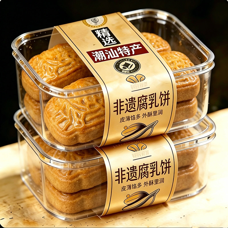 央妈推荐！正宗潮汕特产腐乳饼老字号肉馅饼糕点零食礼盒点心茶点