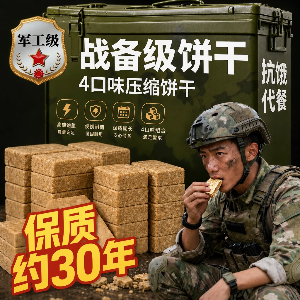 压缩饼干军粮正品旗舰店保质期20年独立包装无糖低脂食用压缩饼干