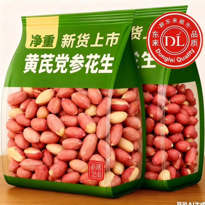 央妈推荐！五香黄芪党参烤花生米开袋即食山东莱西下酒菜零食炒货