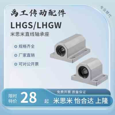 LHGS LHGW直线轴承座12 15-20 25 30 40 50单衬型双衬型替米思米