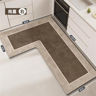 厨房地垫长条硅藻泥耐脏脚垫吸水防滑吸油防摔地毯家用可剪裁 美式