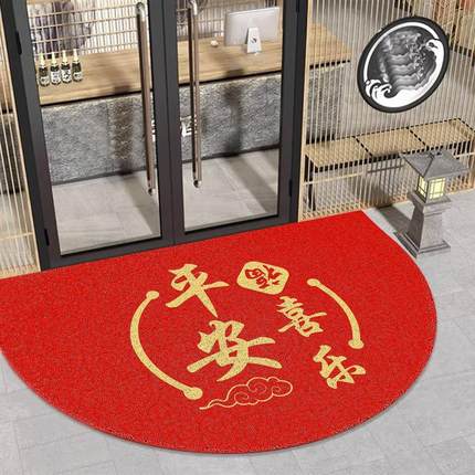 半圆形金色丝圈地垫商铺门口脚垫安家用进门入户防滑门垫