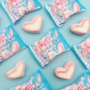 YUTEMEIKO羽田铭菓爱心棉花糖结婚喜糖网红糖果休闲解馋零食软糖