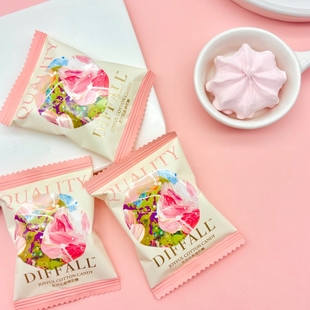 DIFFALL花开见喜夹心棉花糖水果味结婚喜糖订婚糖果混散装批发