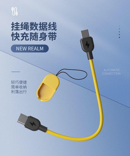 挂绳充电线二合一数据线便携防丢适用安卓typec钥匙扣充电宝短线