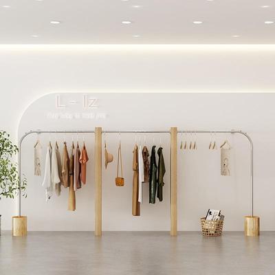 女装货架服装店展示架上墙壁挂衣架童装陈列架不锈钢衣服架子