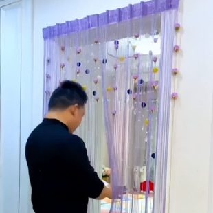 隔断屏风加密流苏帘婚庆挂帘窗帘门帘卧室客厅玫瑰花家用子线门帘