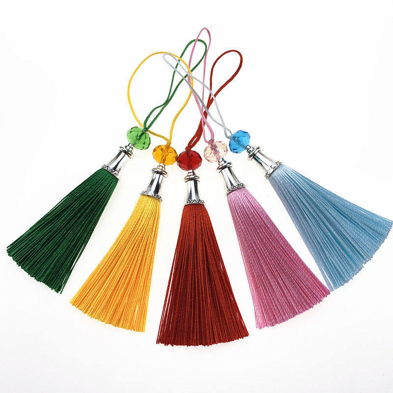 新款水晶珠流苏diy饰品装饰配件中国结穗子涤纶金属帽书签吊穗8CM,居家布艺,窗帘绑带,淘宝优惠券,粉丝福利购,淘宝优惠卷