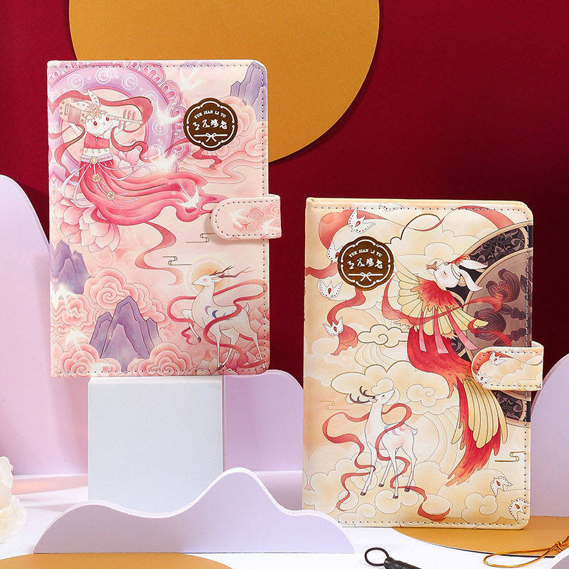 中国风复古磁扣彩页笔记本古风人物月计划手账精致琉璃兔记事本,文具电教/文化用品/商务用品,笔记本/记事本,淘宝优惠券,粉丝福利购,淘宝优惠卷