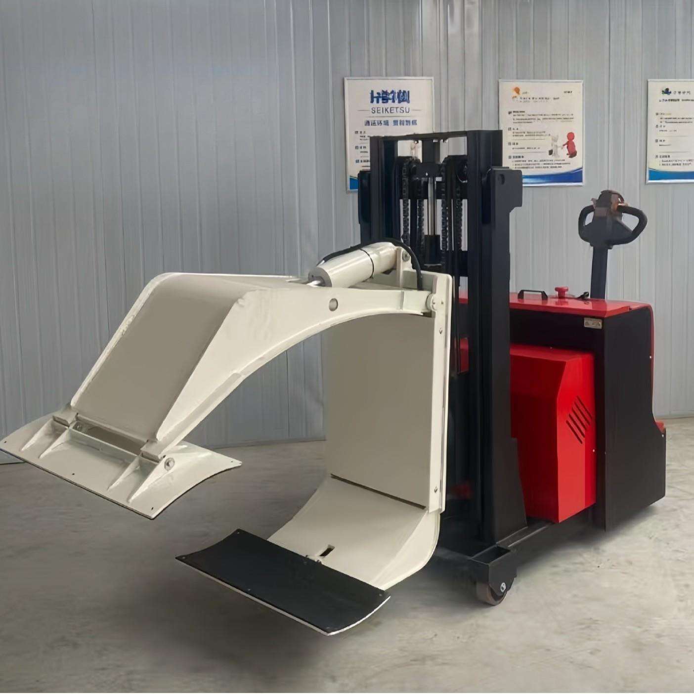 普尔夫全电动抱夹叉车翻转堆高搬运车方型圆型夹抱升高搬运车杭州