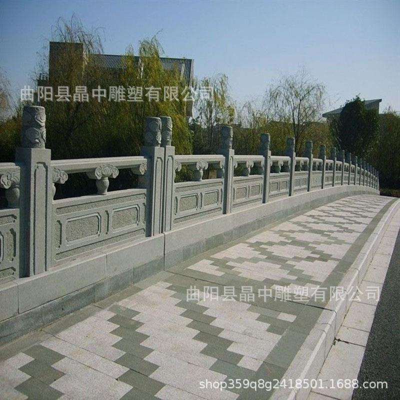 石雕栏板汉白玉栏杆河道石头拱桥护栏庭院围栏大理石花岗岩升旗台
