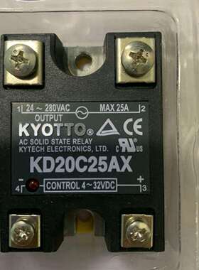 KD20C25AX KD20C25A 24-280VAC 25A 4-32VDC 固态继电器