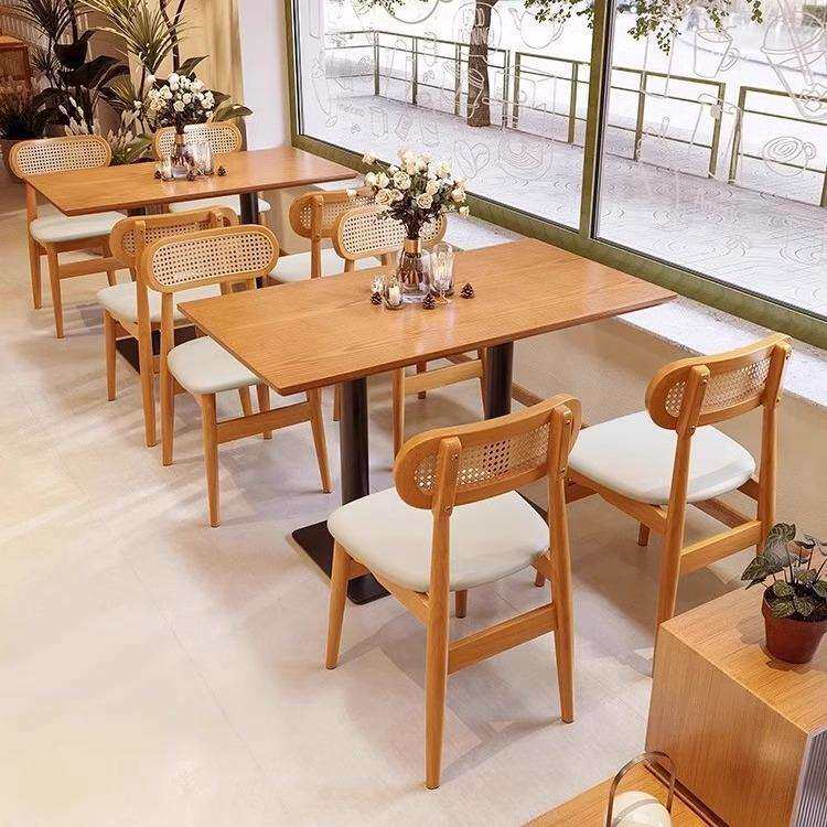 东南亚风餐厅桌椅港式茶餐厅早茶店餐椅咖啡厅奶茶店复古桌椅组合