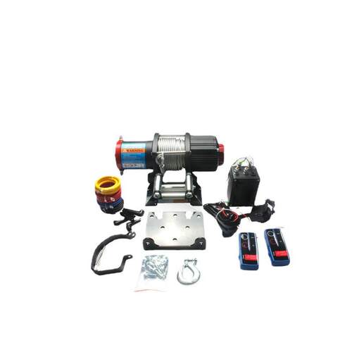 4500磅R型绞盘小型电动绞盘 厂销卷扬机 磨砂质感 附全套配件