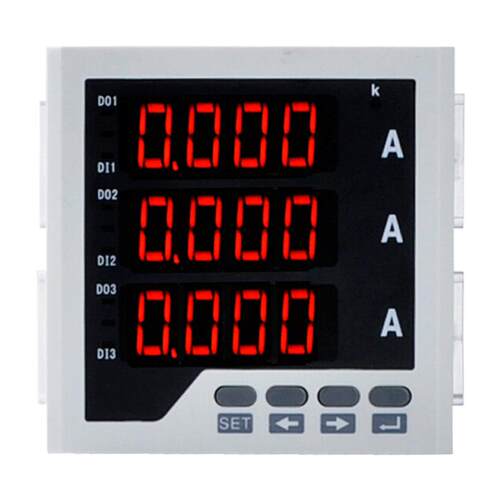 伊莱科ELE-3AA33三相数显电流表交流数字智能电表96x96 AC5A