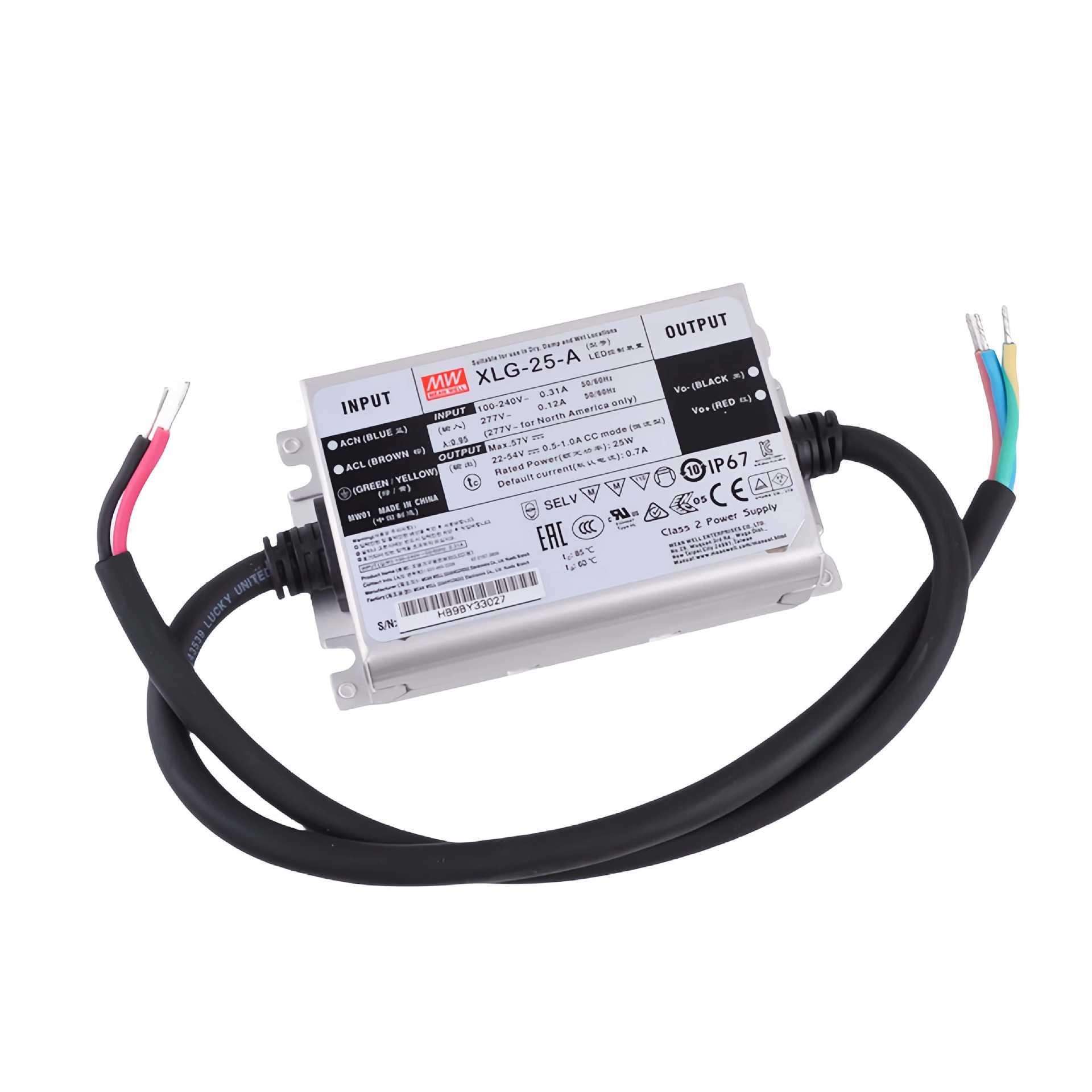 明纬电源 XLG-25-A 25W恒功率LED驱动器