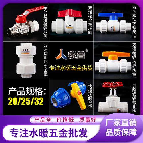 ppr水管配件 水管阀门开关塑料 ppr止回阀截止阀快接球阀 ppr球阀