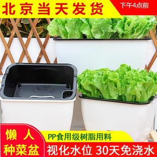 懒人自动吸水种菜盆花盆盆栽长条方形家庭阳台蔬菜种植箱花槽养花