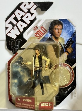 现货正版3.75寸星球大战孩之宝 30周年 4-LOM RA-7 yoda solo