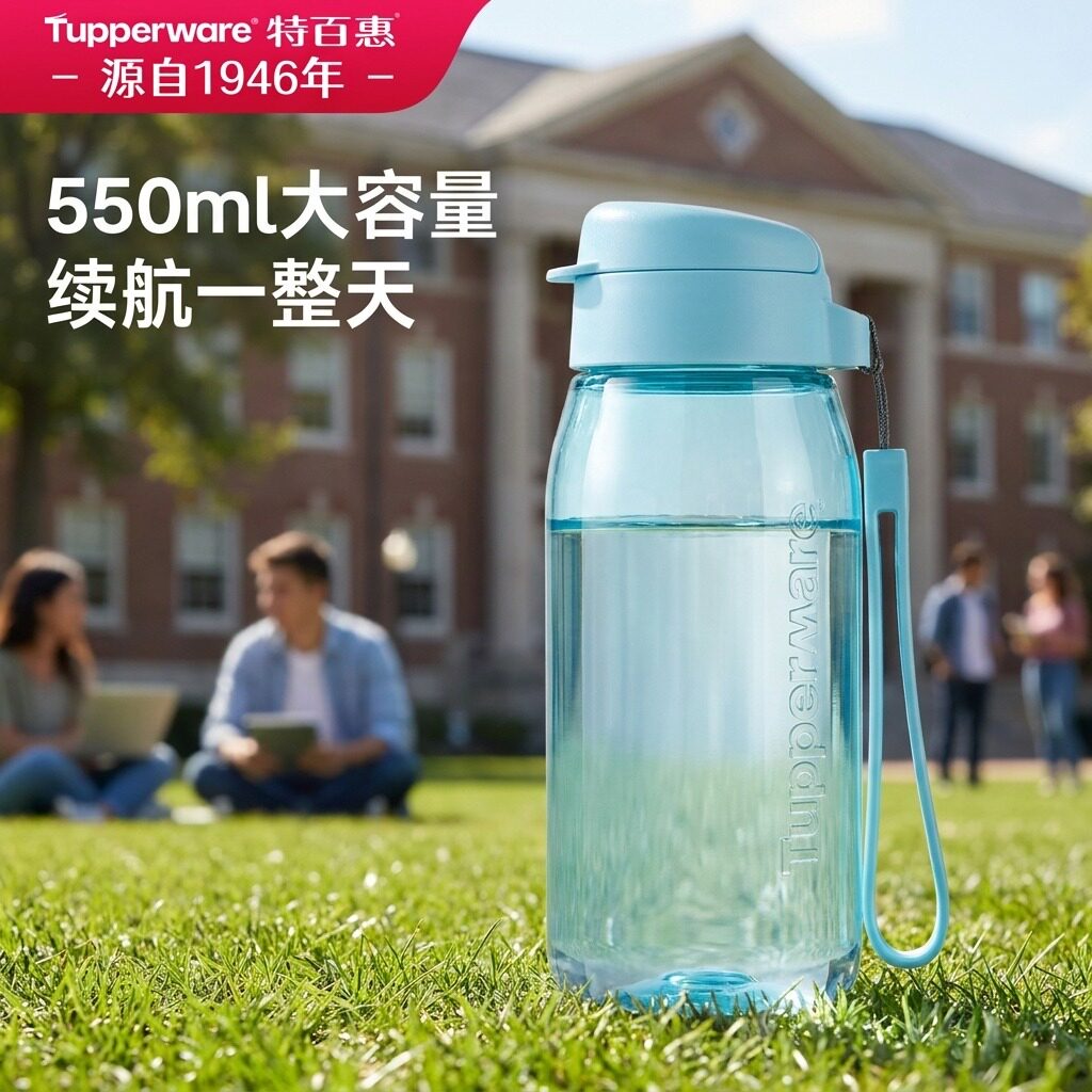 特百惠官方正品550ml乐趣高颜值男女新款儿童随手水杯大容量