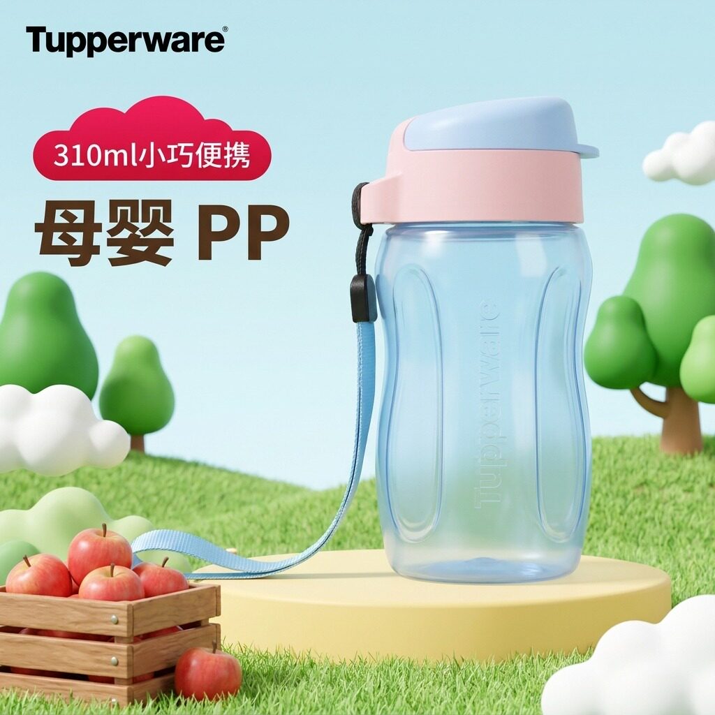 【新品】特百惠纤纤玲珑水瓶310ml上学专用便携水杯夏天口袋杯
