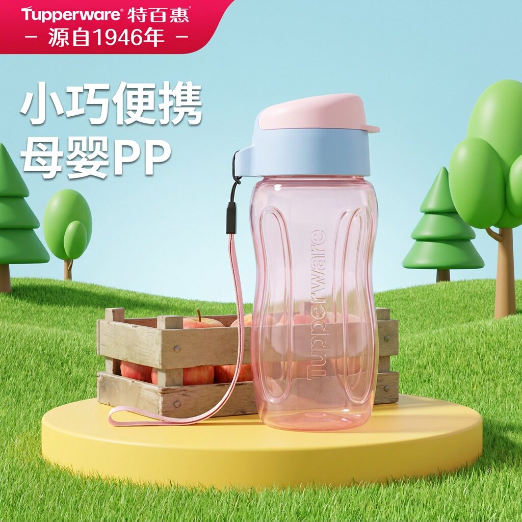 【新品】特百惠纤纤玲珑瓶310ml学生上学专用便携水杯夏天口袋杯