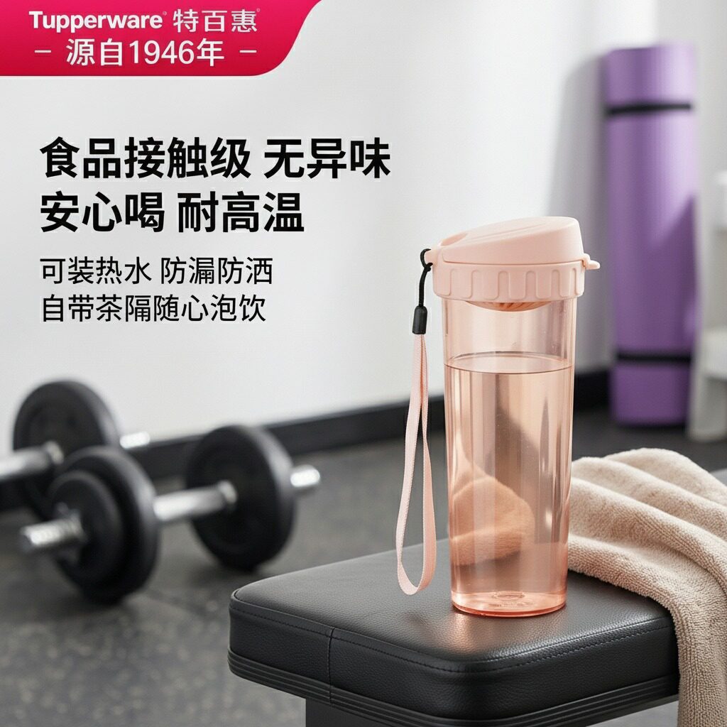 特百惠茶韵随心杯500ml自带茶隔