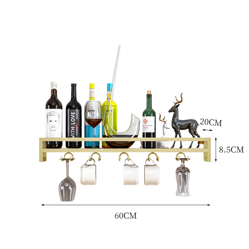 墙上酒架置物架壁挂餐厅厨房客厅吧台装饰酒柜悬挂V红酒杯架展示