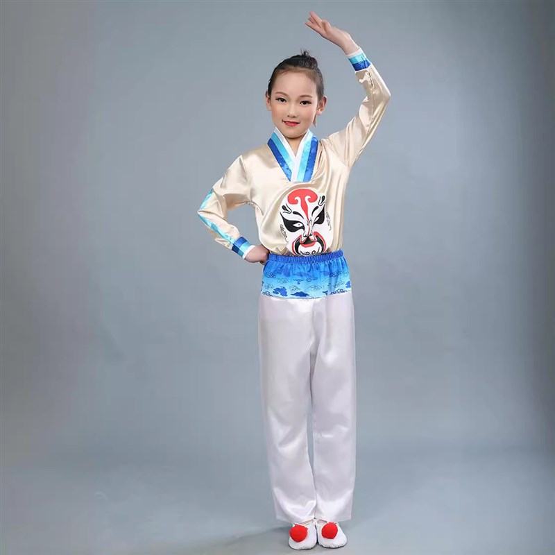 京剧脸谱表演服装儿童中小v学生校园现代舞戏曲广播体操演出服装