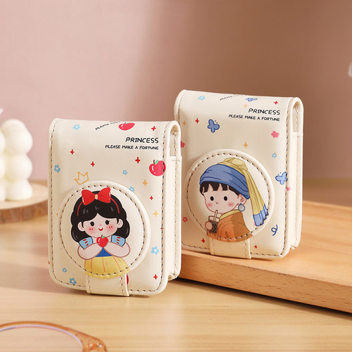 可爱迷你口红收纳包卡通随身便携式化妆包带镜子补妆旅行女随身包