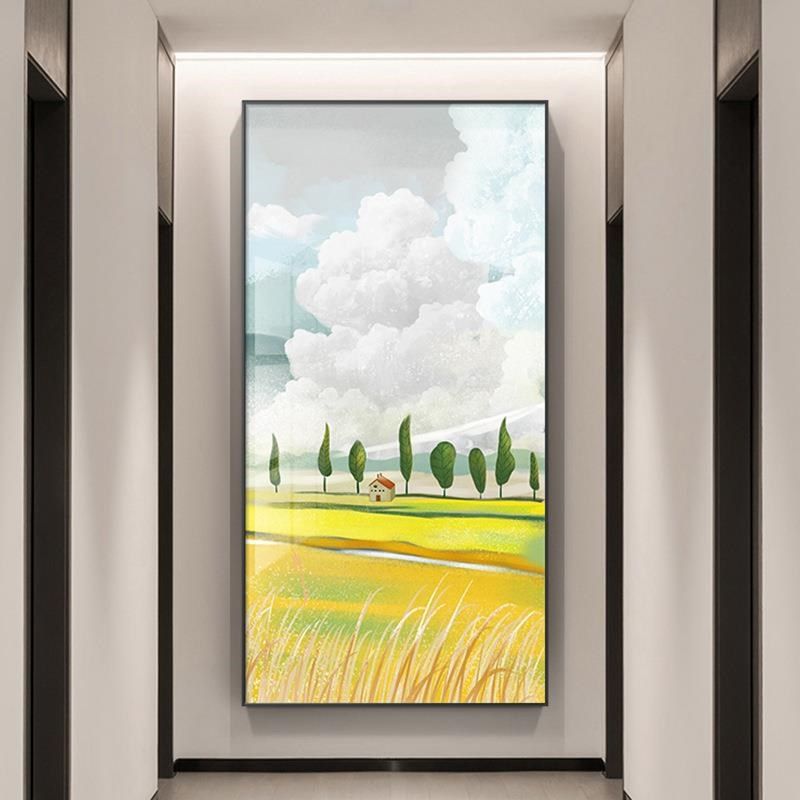 麦田收落风景油画走廊竖1P-329版大F幅装饰画入户玄丰有关轻奢过,家居饰品,现代装饰画,淘宝优惠券,粉丝福利购,淘宝优惠卷