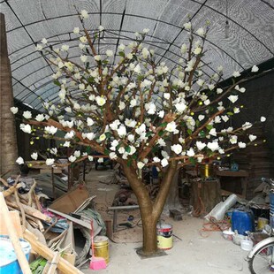 仿真玉兰花树落地白玉兰花树摆件装饰阳台装饰仿真玉X兰花装饰树