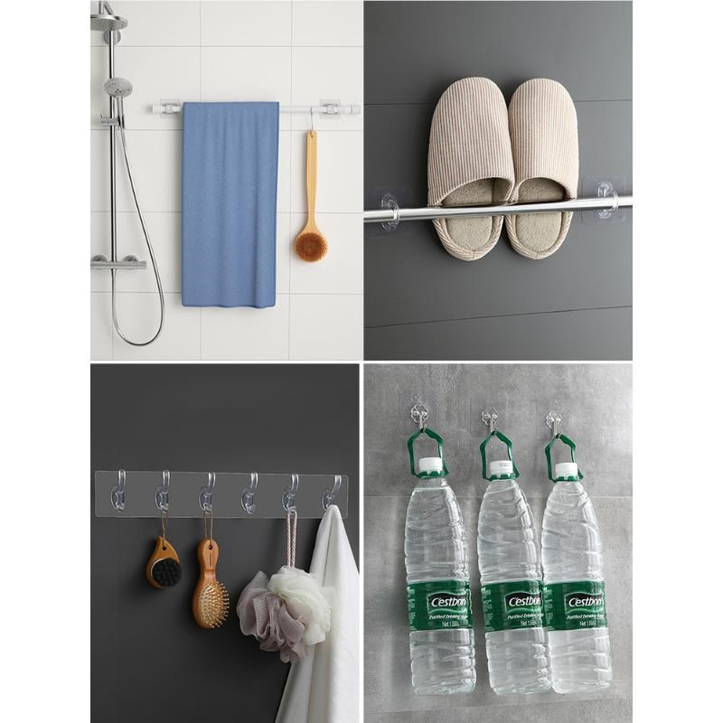 B0816打钩孔承重钩免钉粘置物架墙上L壁挂粘贴浴室拖把挂强免