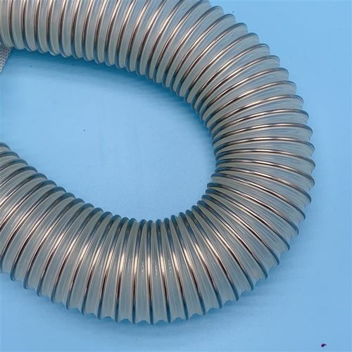 pu聚氨酯聚醚型透明耐水解w耐高温不锈钢N丝波纹软管高铁动车排污