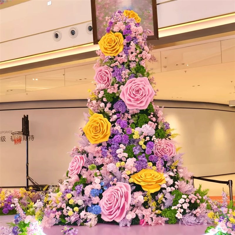 粉色巨型玫瑰花防水手工定制网红打卡美陈装饰布Q置eva纸艺仿真花