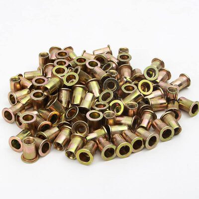 304不锈钢/彩锌碳钢/铝合金平头竖纹拉铆螺母 rivnut嵌件压铆螺帽