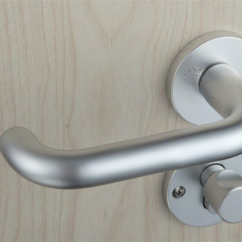 老人门锁实心耐用室内卧室通道机械五金简约U型形弯曲室内门锁