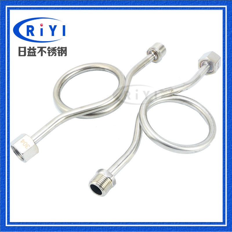 304不锈钢M20*1.5压力表专用缓冲管冷凝管弯管4分连接外丝转换管