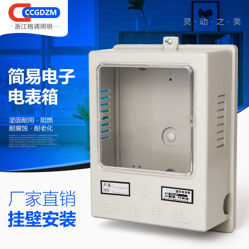 简易式电子电表箱 简单型塑料电表箱经济型1户无锁配电箱家用电箱
