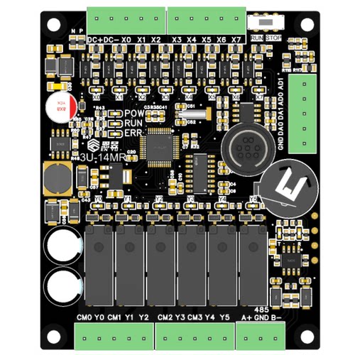 国产工控板FX3U10MR带导轨底壳485可选时钟2AD2DA圆头下载
