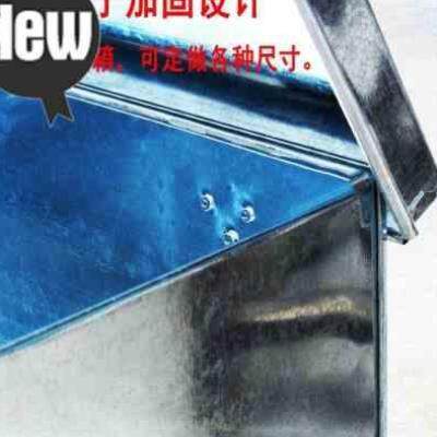 储物箱收纳不锈钢加厚型大号镀锌白铁皮铁箱子带锁f长方形工具